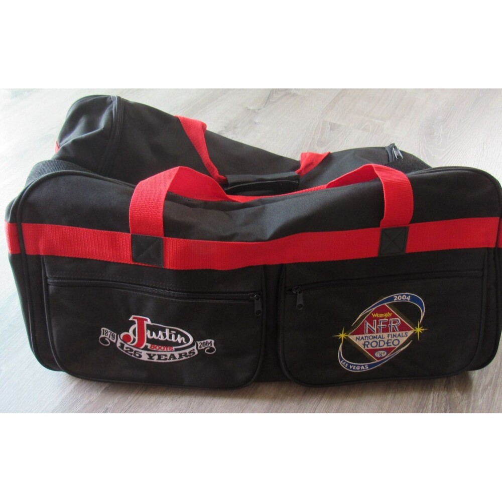 VTG 2004 Justin Boots NFR National Finals Rodeo Wrangler Las Vegas Duffle Bag GC
